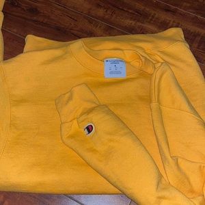 Bright yellow champion sweater